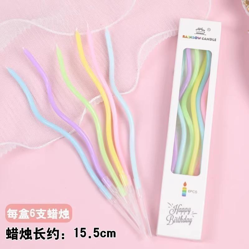 Cake Decoration Plugins, Ornaments, Vintage Curved Candles, Birthday Parties, Baking, Five Colors, Electroplating, Curved Candles