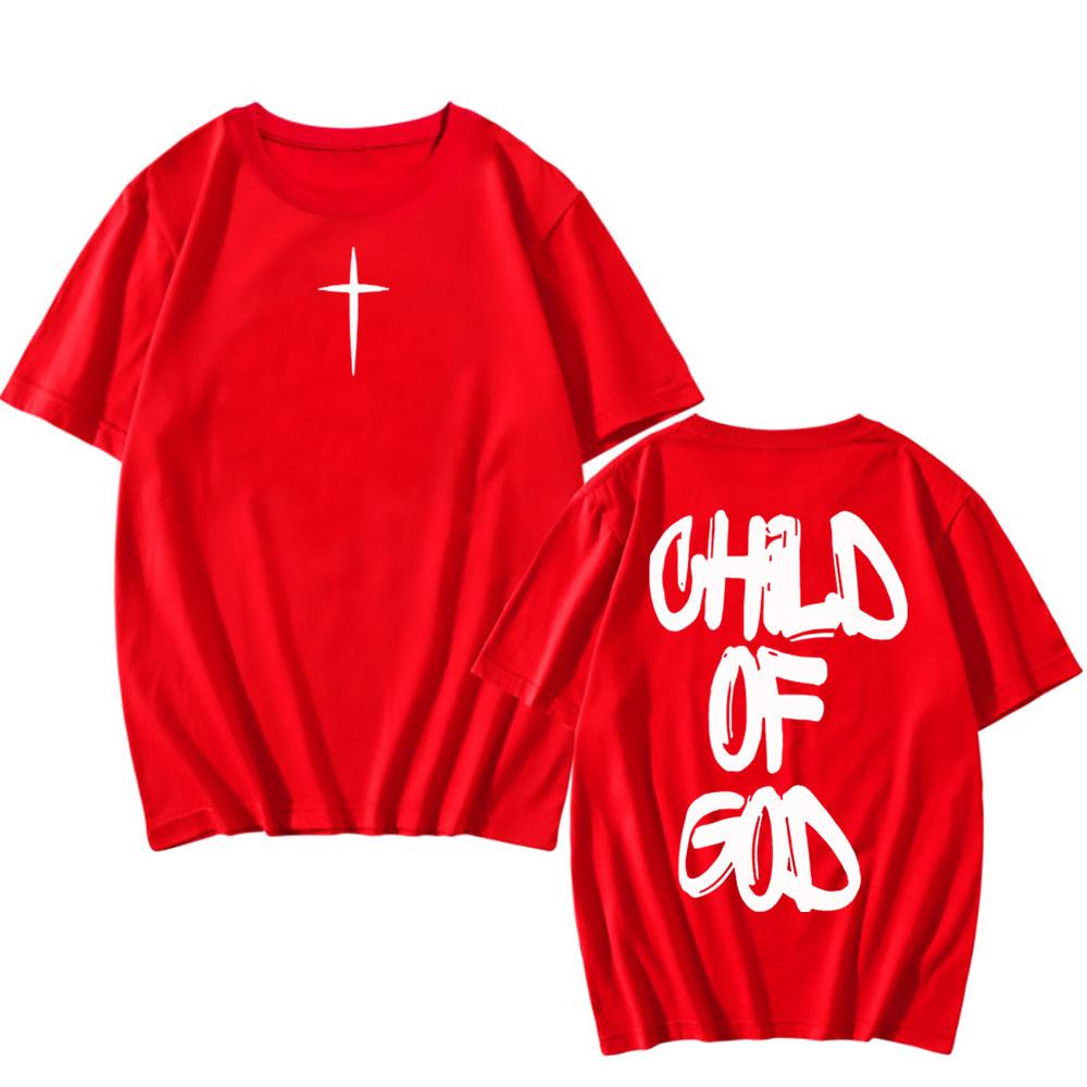 Pamut Póló Jézus Isten Gyermeke Hit Keresztény Póló Unisex Alkalmi Vintage Streetwear Rövid Ujjú Grafikus Nyomtatású Pólók