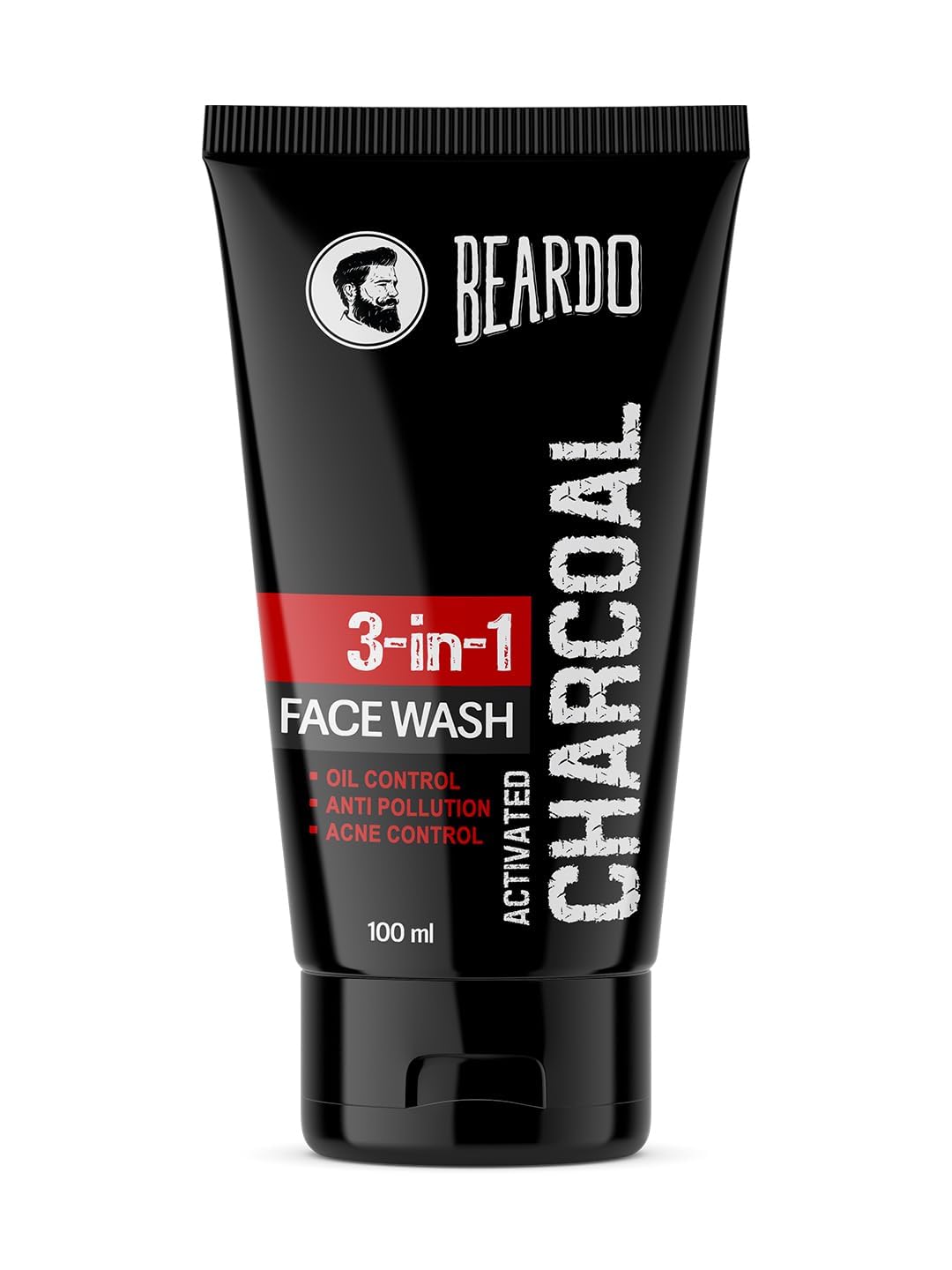 

Beardo 3 In 1 Activated Charcoal Face Wash For Men Deep Clean Oil Control Detox Oily Skin Dirt Removal Daily Use 100 ml