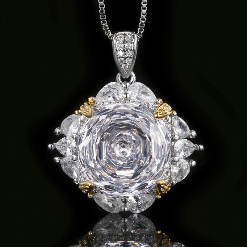 Product Jewelry Copper Bottom Gold Plated Rose Cut Light Luxury Set Female Main Stone 14Mm