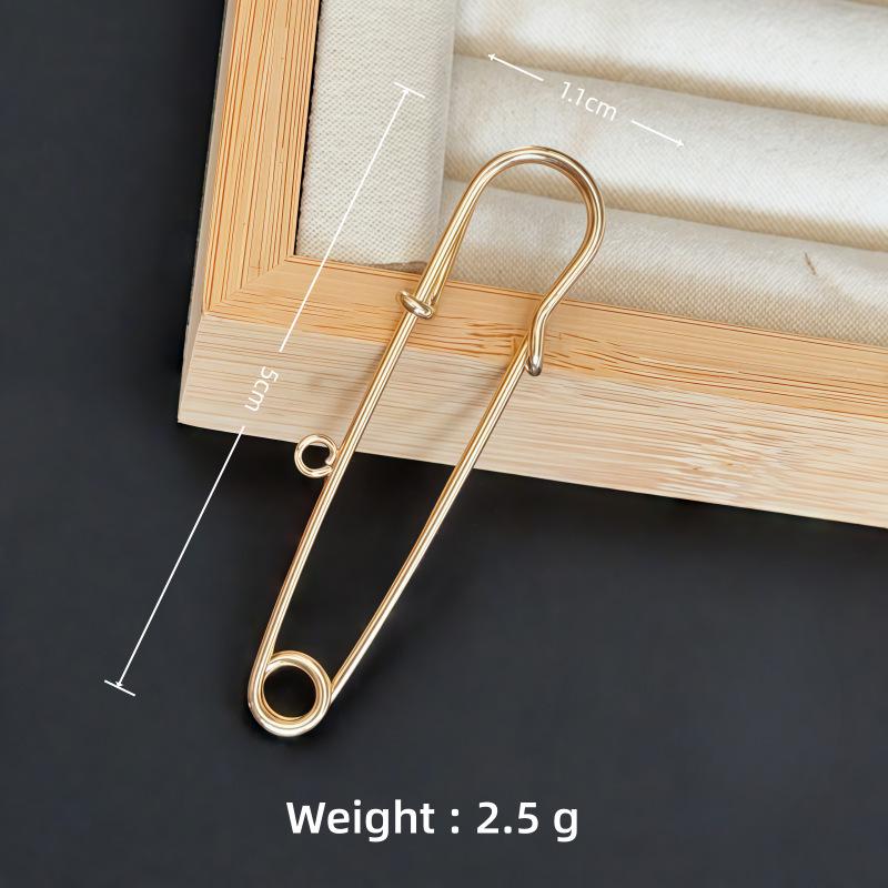 Colorfast Electroplated Safety Pin Brooch with Loop Holder for Sweaters and Pants