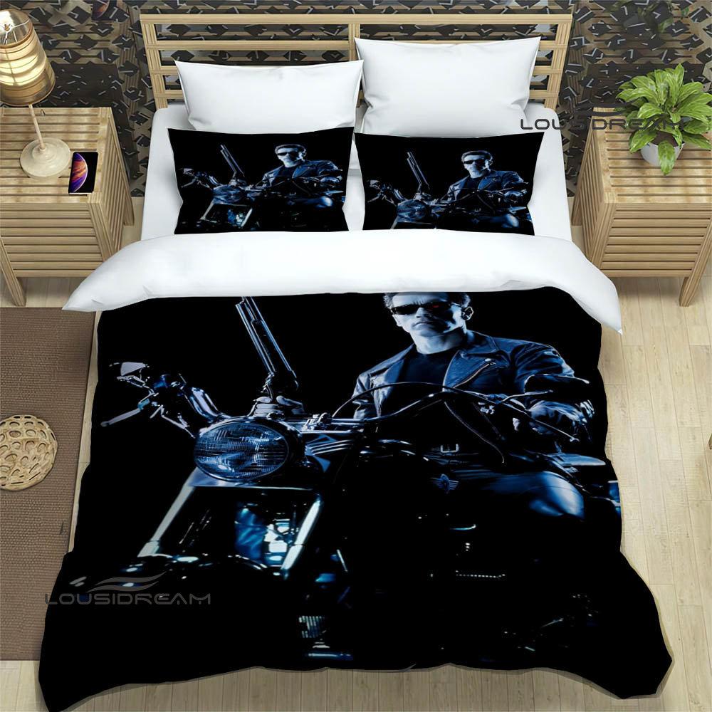 Ensembles de literie Terminator Schwarzenegger Ensemble exquis de literie Housse de couette Ensemble couette de lit Ensemble de literie Cadeau d'anniversaire de luxe EU single(135x200cm) white