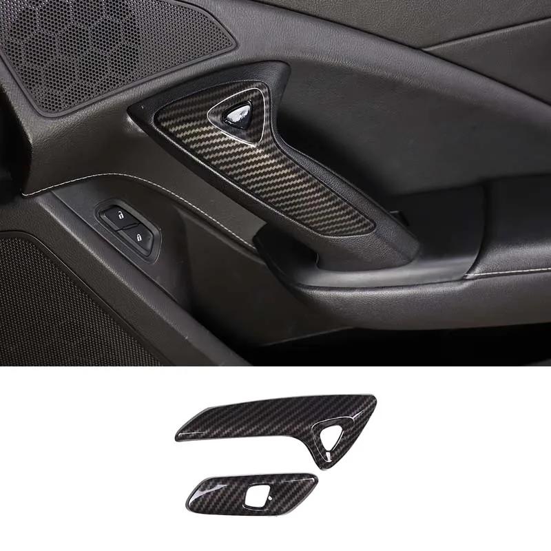 ABS Car Inner Door Armrest Electric Switch Button Frame Cover Trim Stickers For Chevrolet Corvette C7 2014-2019 Auto Accessories