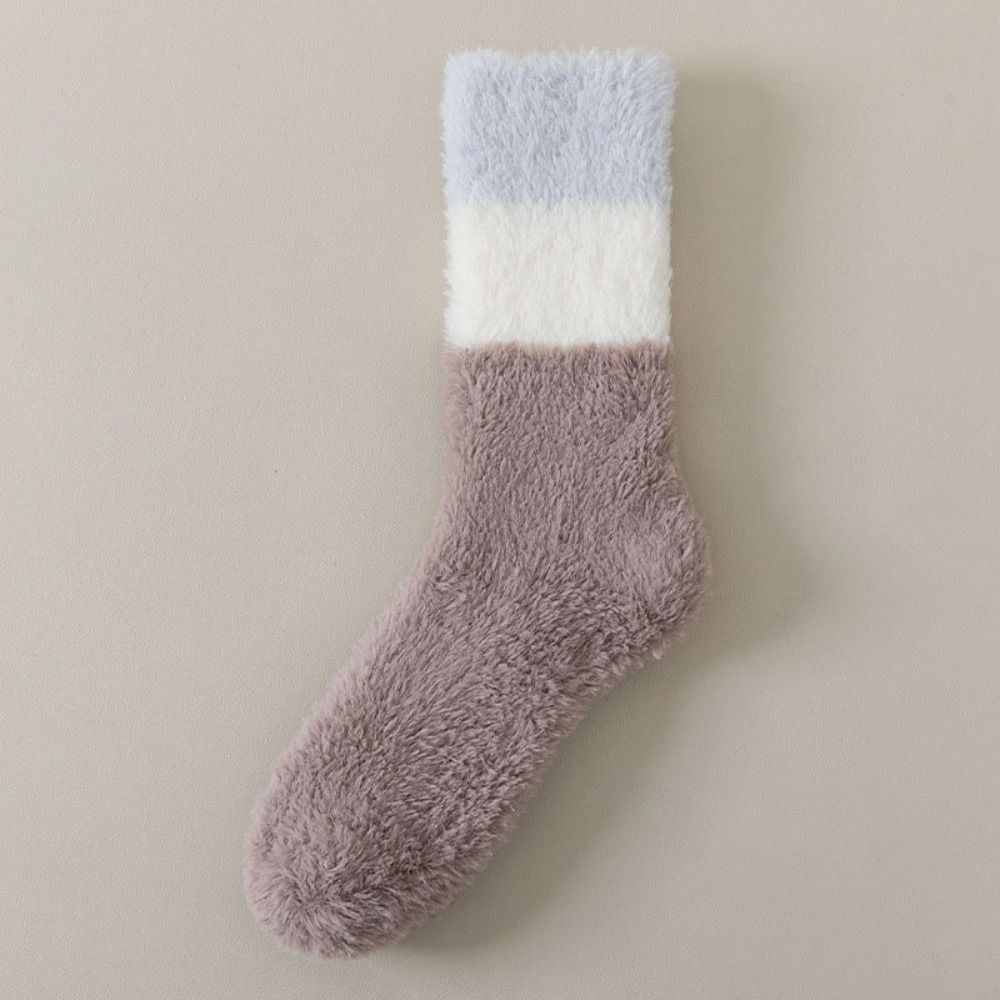 Winter Coral Fleece Socks Sleeping Mid Tube Socks Women Fashion Floor Plush Socks  Autumn