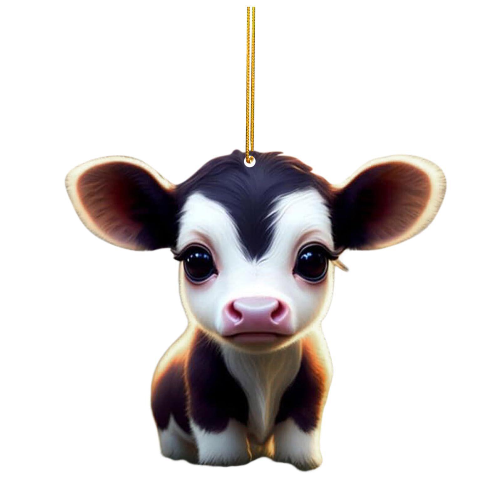 

Cartoon Cow Cute Hanging Pendant Home Christmas Tree Decoration Car Pendant Creative Decor Accessories Christmas Birthday Gifts