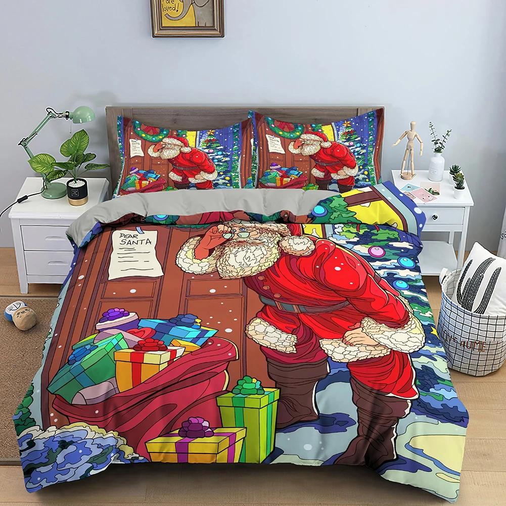 Comforter Christmas Snowman Christmas Hat Merry Christmas Style Decor King Queen Full Sizes For Women Men Kids Holiday Gifts