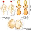 SHIXIN 3 Styles New Fashion Irregular Acrylic Pendant Earrings for Women Vintage Geometric Coral Drop Earrings Party Jewelry