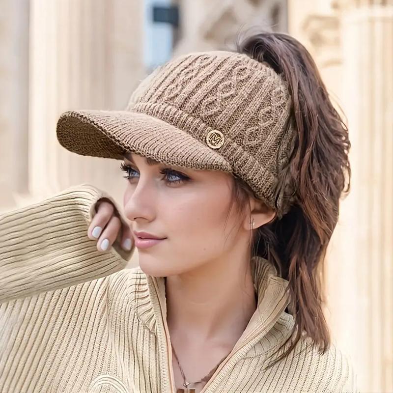 1PC Baseball Cap Elegant Knitted Headband Warmth Fit Gift Adjustable Casual Thick Versatile Sports Cap Playful Multi-Color