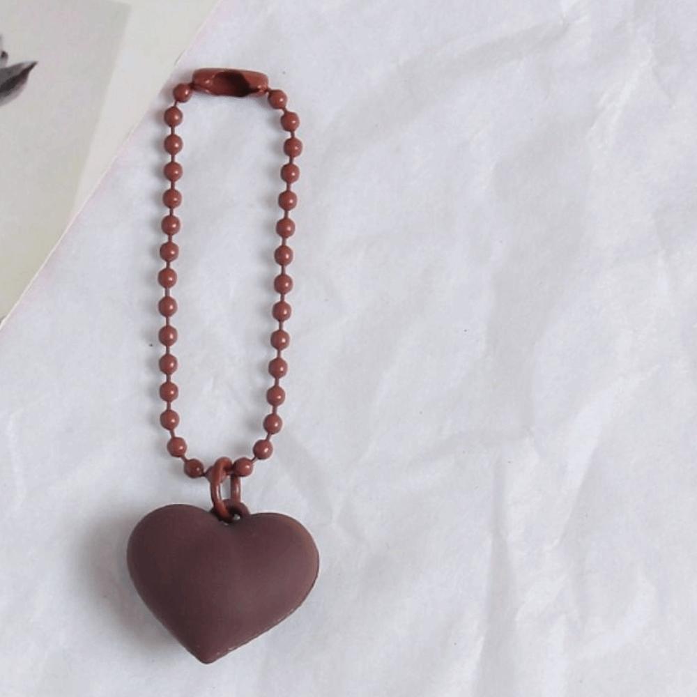 Korean Colorful Heart Keychain Kawaii Candy Color Heart Pendant Silicone Heart Keyring Bag Hanging
