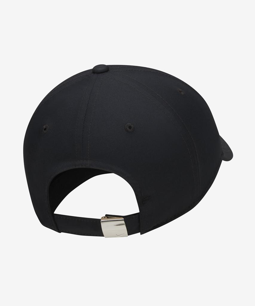 NIKE Dri-Fit Club Unstructured Metal Swoosh Cap - Black: Metallic Silver / Fb5372-010