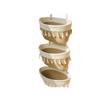 Farmhouse Wall Hanging Storage Basket With Three Layers For Dorm Room Organization