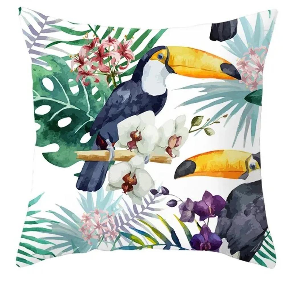 Federa per cuscino per divano, federa per cuscino stampata, Stile Tropicale, Animale, uccello, pappagallo, decorazione d'interni