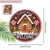 Wooden Christmas Sign with Gingerbread Man Pattern - Navidad Welcome Sign for Front Door Wall Hanging Decor - Ideal Christmas Ornament
