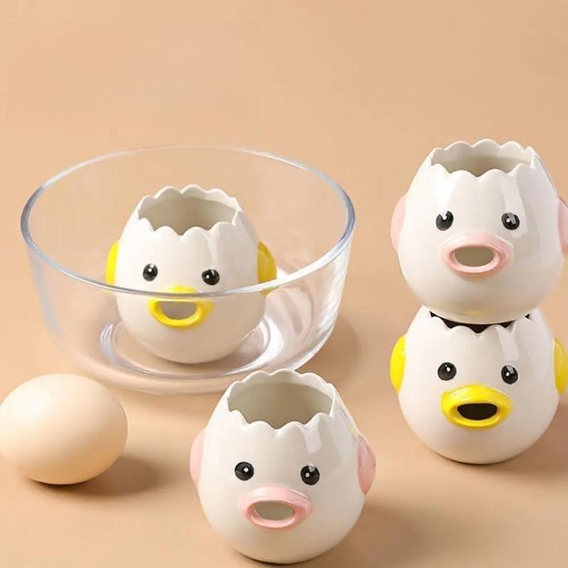 1 Stück Kreativer Keramik-Eiklar- und Proteintrenner Haushaltliches Eiflüssigkeits- und Eigelb-Sieb Backwerkzeug Leicht zu reinigen