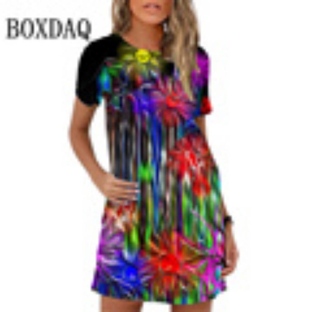 

Женское платье в стиле «Океан», новое летнее платье 2024 года, элегантное, с коротким рукавом и круглым вырезом, свободное, повседневное, для женщин, пляжные платья для вечеринок 6XL