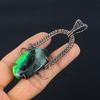 Anhänger aus grünem Dendritenopal, umwickelt mit 999er Kupferdraht, handgefertigter Edelsteinanhänger, Geschenk für die Ehefrau, Neuware