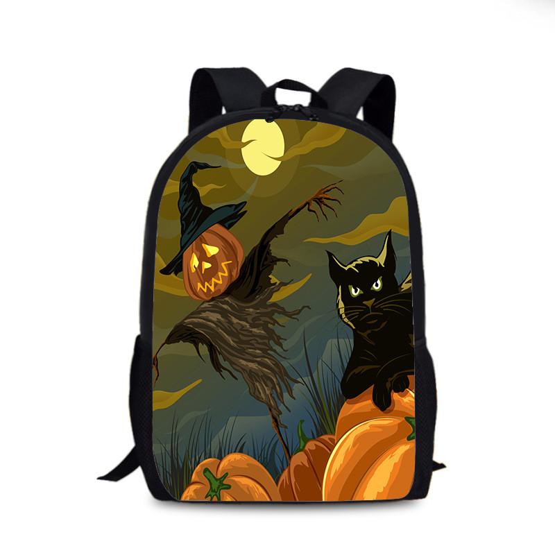 Halloween Fledermaus Kürbis Rucksack Aus Nylonmaterial Für Den Täglichen Gebrauch Und Street Style