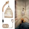 Wall Sconce Boho Lamp E26 Base Pendant Lights Handwoven Shade Light Fixtures for Bedside,