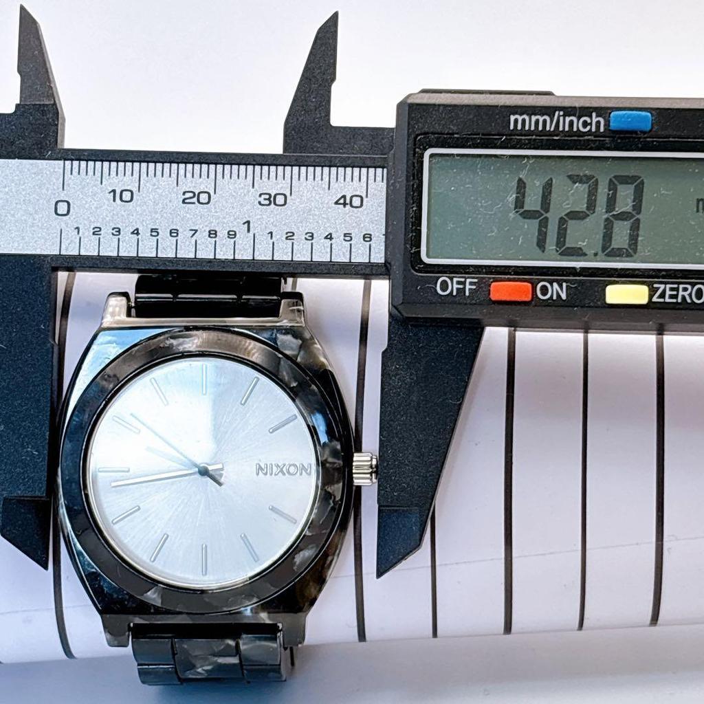 Used Watch NIXON Time Teller Acetate Marble Working Item Good Condition