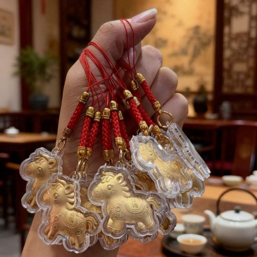 Cartoon Design Pony Keychain Wealthy Zodiac Horse Keychains Mobile Chain  Chinese New Year