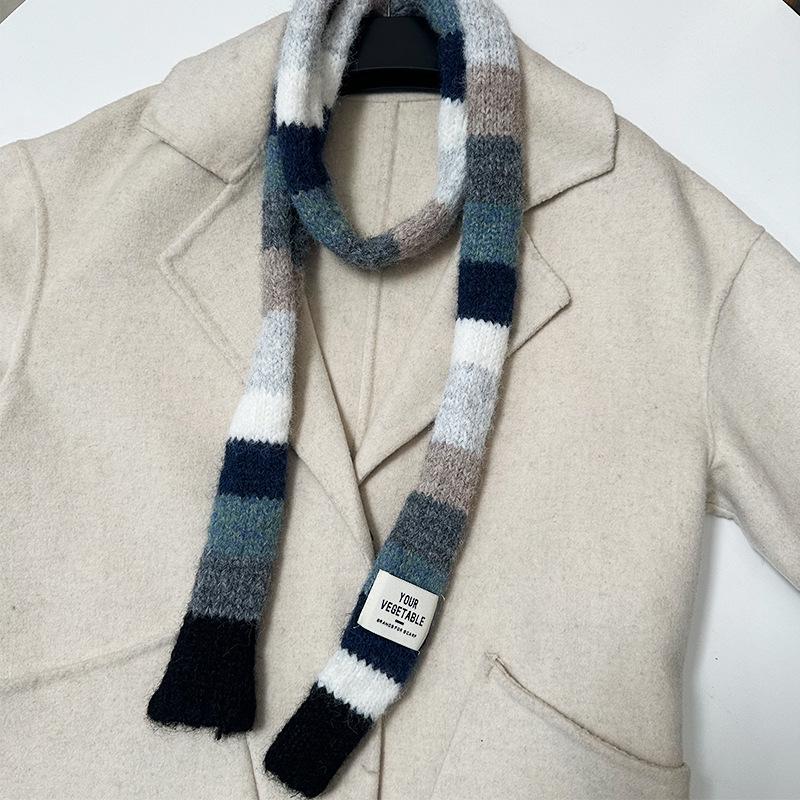 Striped Narrow Scarf Autumn/Winter New Style Men's and Women's Fashionable Items