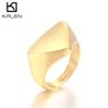 Stainless Steel Polished Thick Rings for Men Unisex Casual Triangular Pattern Female Anneaux Memorial Day Party Jewelry Gift