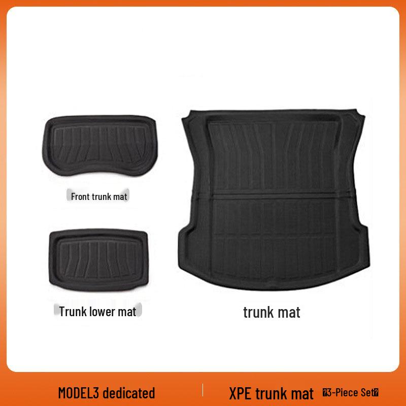 Tesla Model 3/Y Front & Rear Waterproof Trunk Mats - Original TPE Texture Accessories