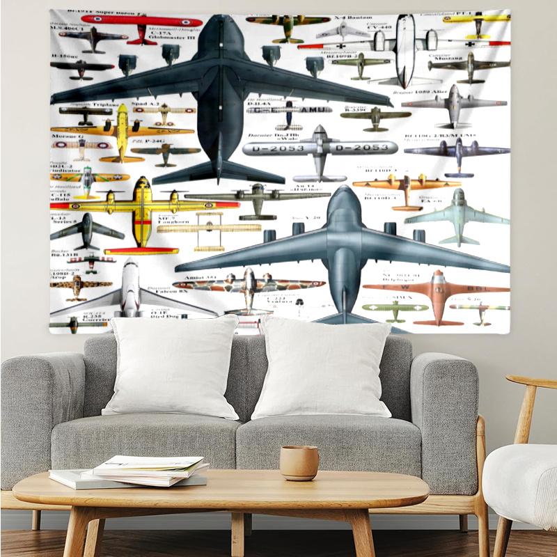 Aircraft Wall Hanging Tapestry Wall Cloth Tapestries Decor Wall Bedroom Decoration
