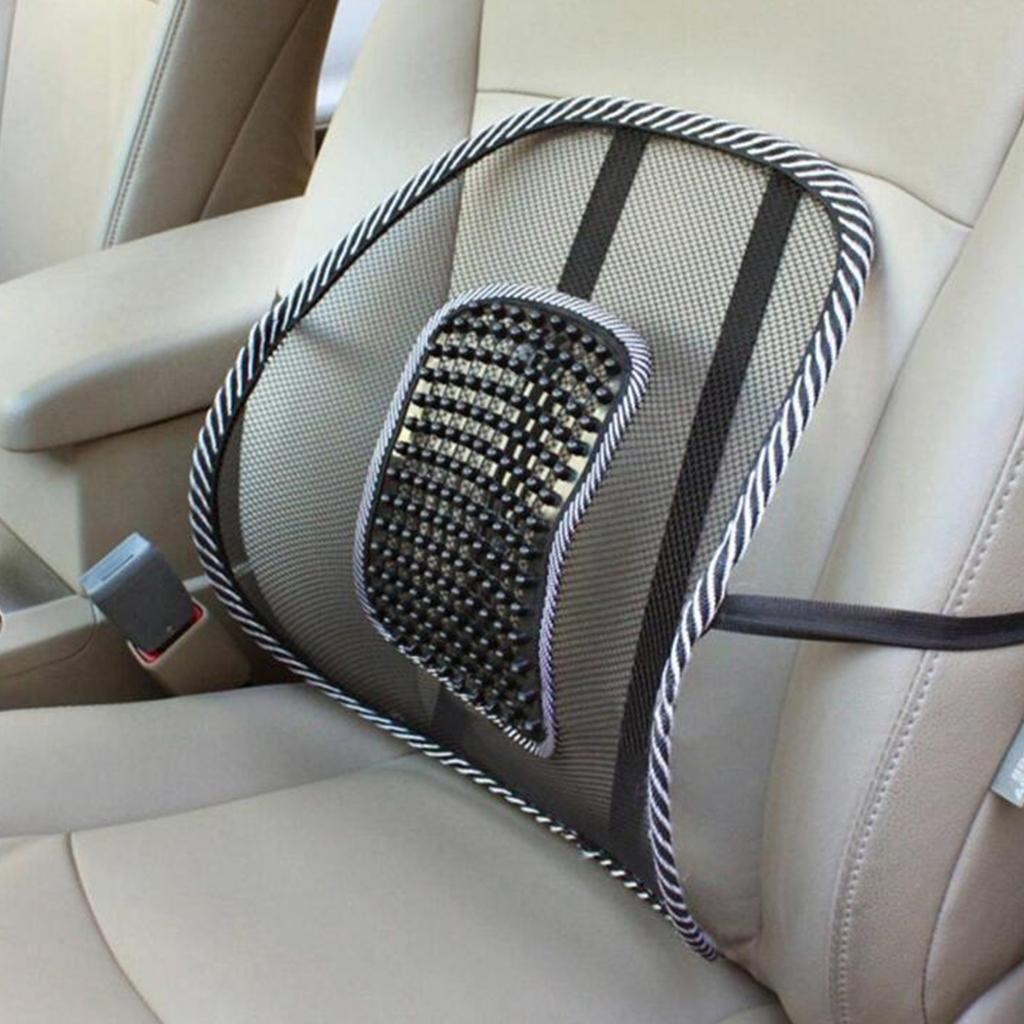 Ergonomic Ice Silk Car Seat Cushion Lumbar Back Brace Providing Cool Comfort and Back Support During Long Drives