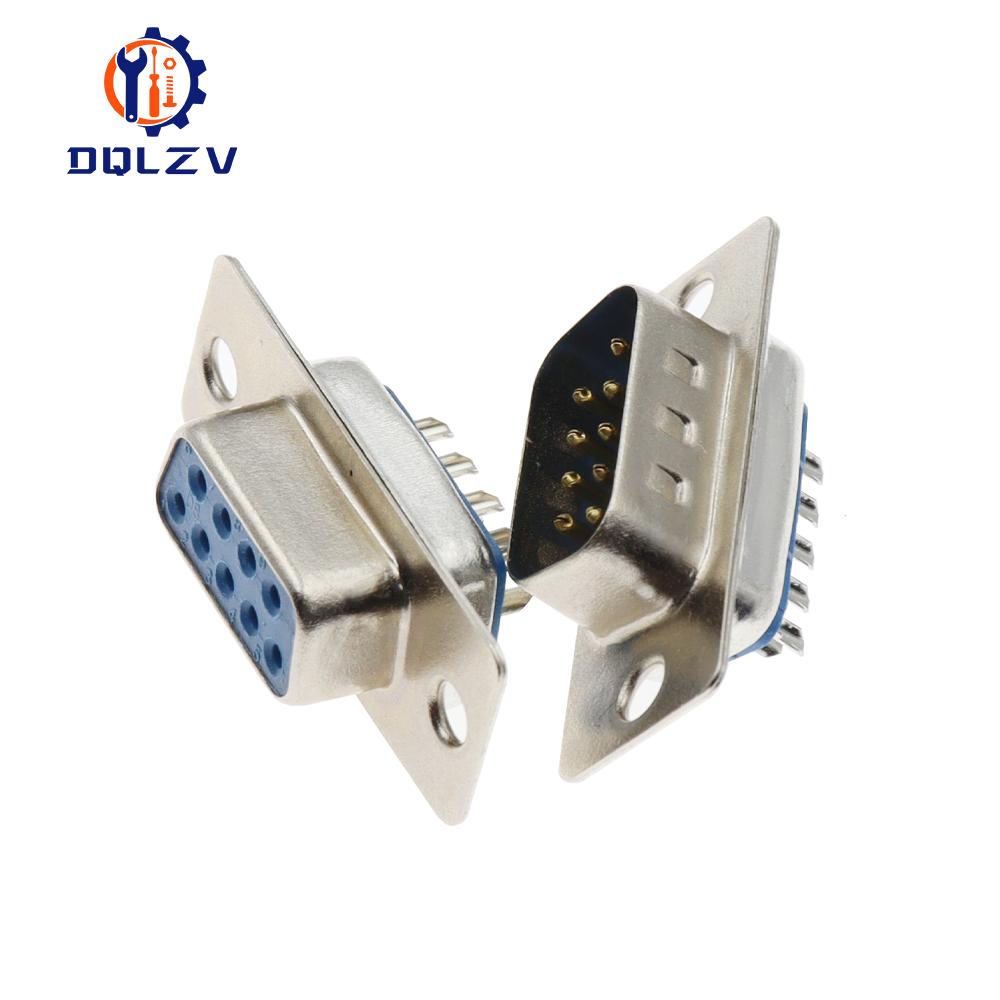 2PCS DB9 Adapter Connector Core RS232 Serial COM Plug Connectors Hole/pin Female Male Port Socket D Sub DP9 Plastic Case