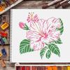 Plastic Reusable Drawing Painting Stencils Templates, for Painting on Scrapbook Fabric Tiles Floor Furniture Wood, Square, Floral Pattern, 300x300mm