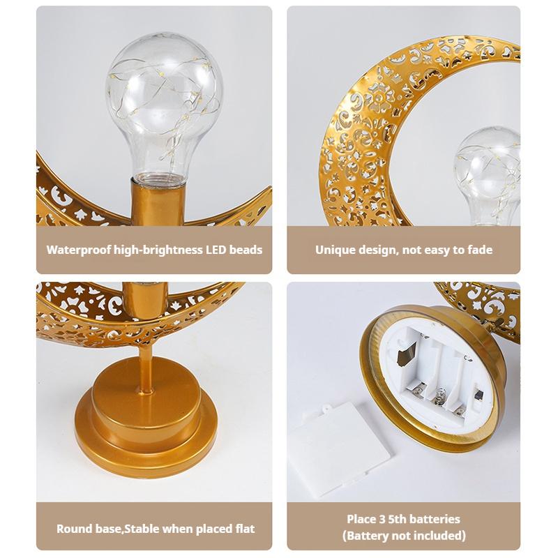 Ramadan Decorations 2026 Eid Led Lanterns Islamic Ramadan Mubarak Moon Star Ornament Muslim New Year Glowing Decor