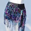 Belly Dancing Hip Scarf For Women Sequin Colorful Belly Dance Hip Scarf Party Belt India Waist Chains Tassels Skirt Gifts