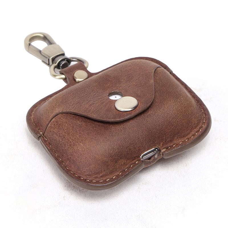 Suitable for Leather AirPods Pro Earphone Cover All-inclusive Snap Button Flip Bluetooth Earphone Cover
