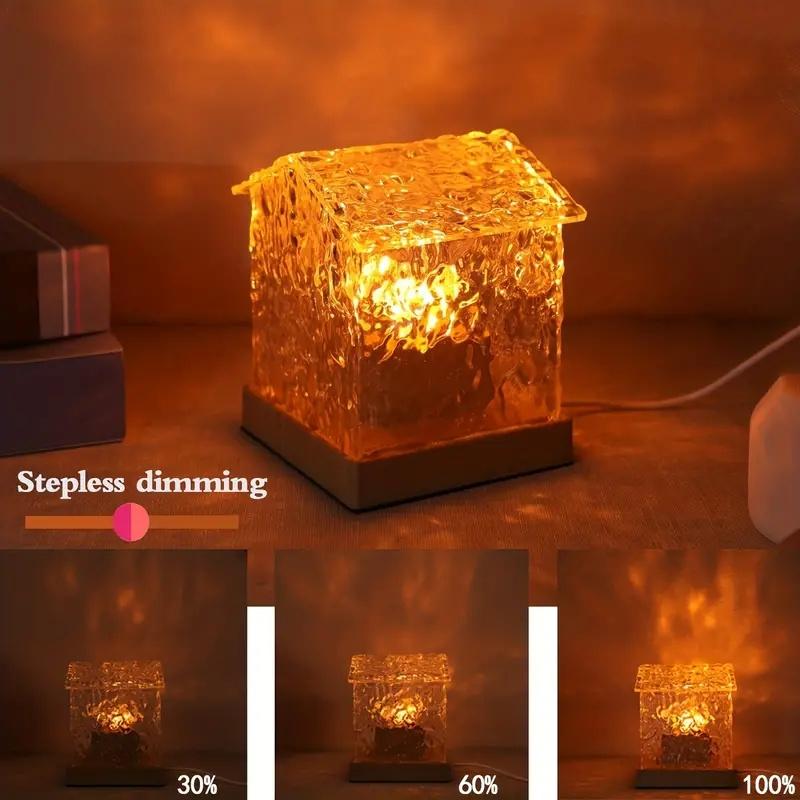 Water Ripple Night Light Romantic Creative Atmosphere Light Table Lamp For Bedroom 3 Colors Cabin Decoration Gift Light