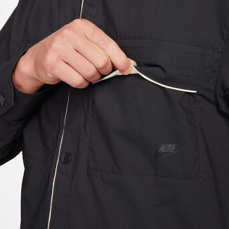 Nike Solid Color Windproof Casual Jacket Men Jackets Black DM6640-045