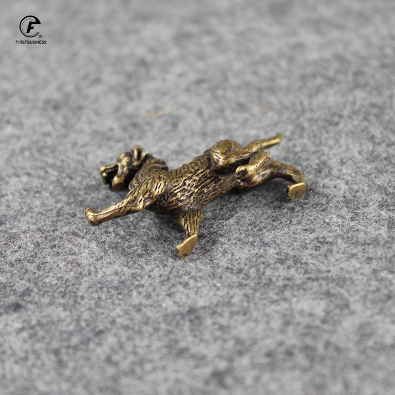 Pure Copper Chinese Ancient Mythical Beast Miniature Figurine whiteTiger Feng Shui Ornament Home Decoration Craft
