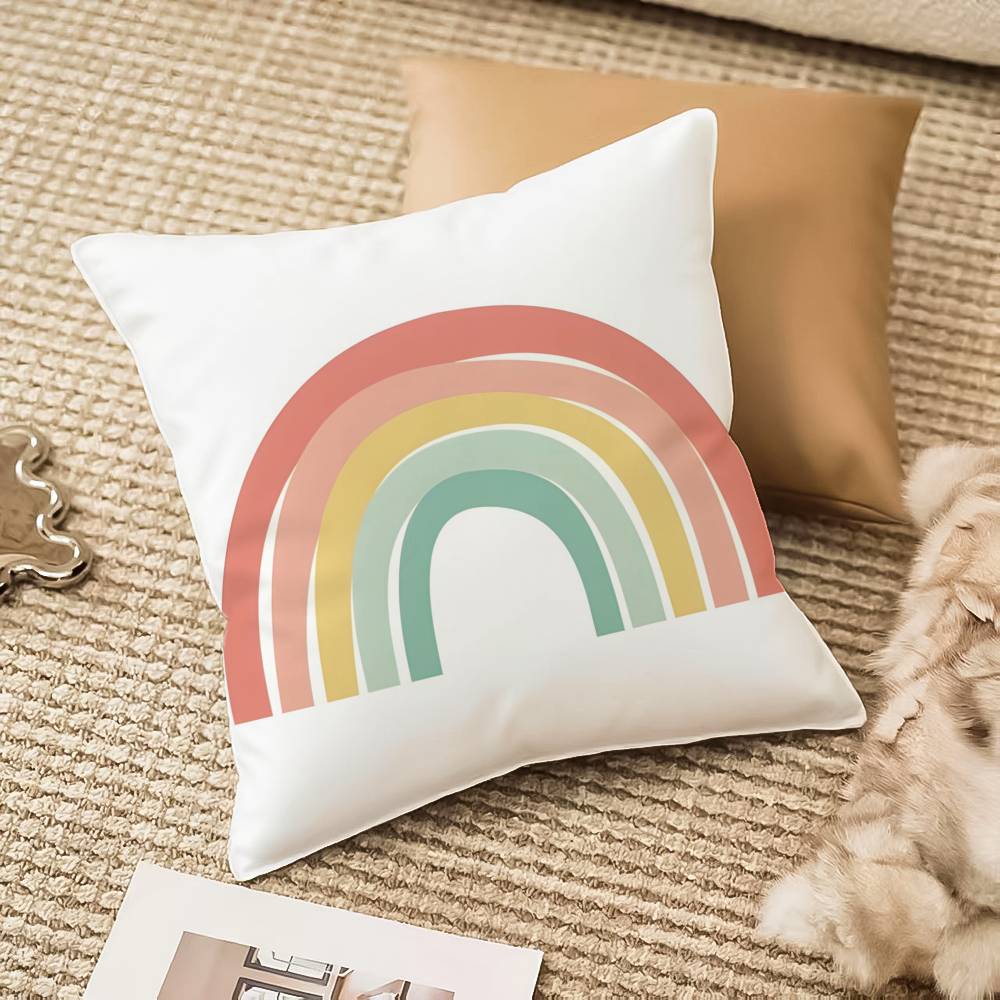 Cartoon Rainbow Sun Pillow Case Anti-dustmite Invisible Zipper Sofa Bed
