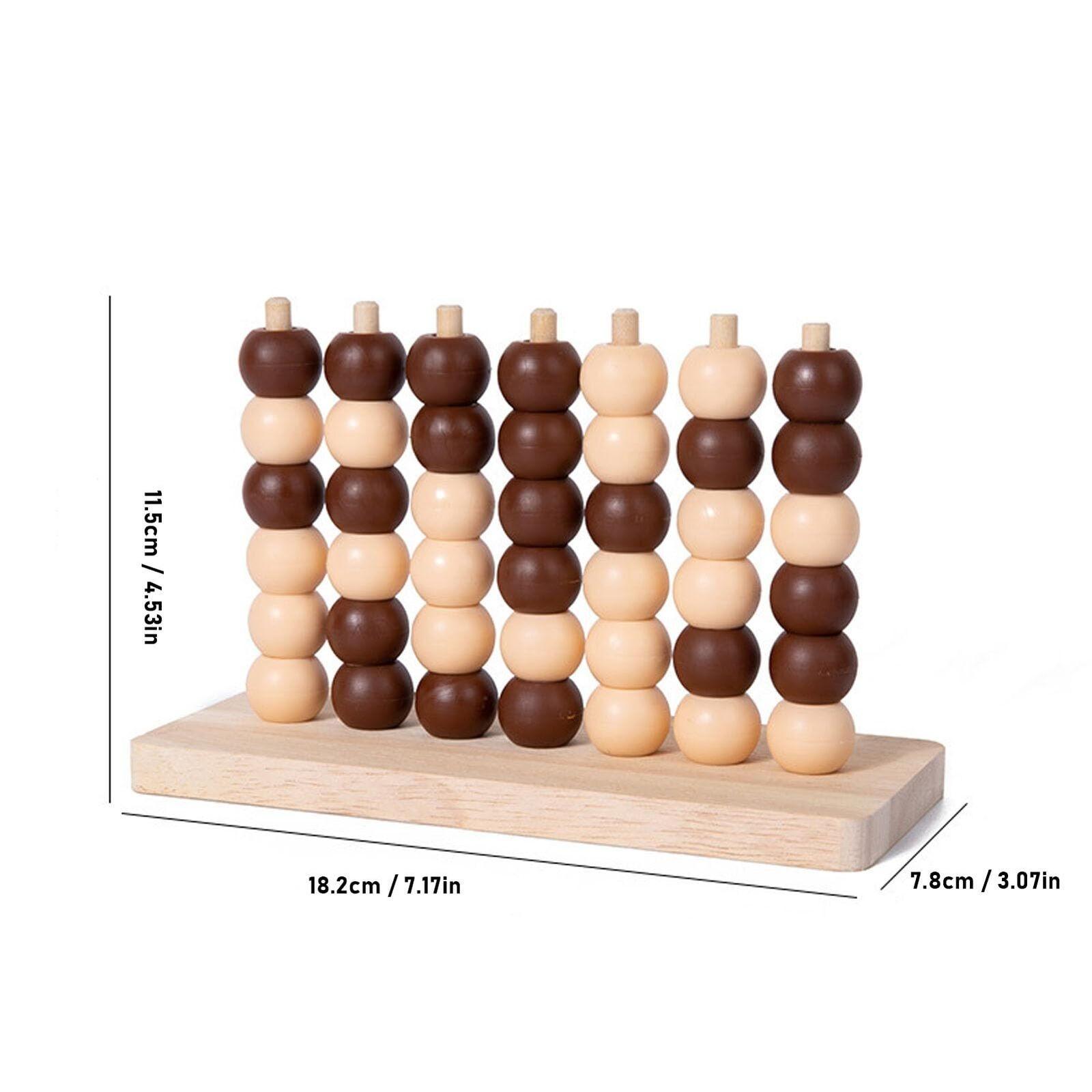 Wooden 3D Four-in-a-Row Game Educational Early Learning Toy Tabletop Puzzle Game Interactive Parent-Child Competition