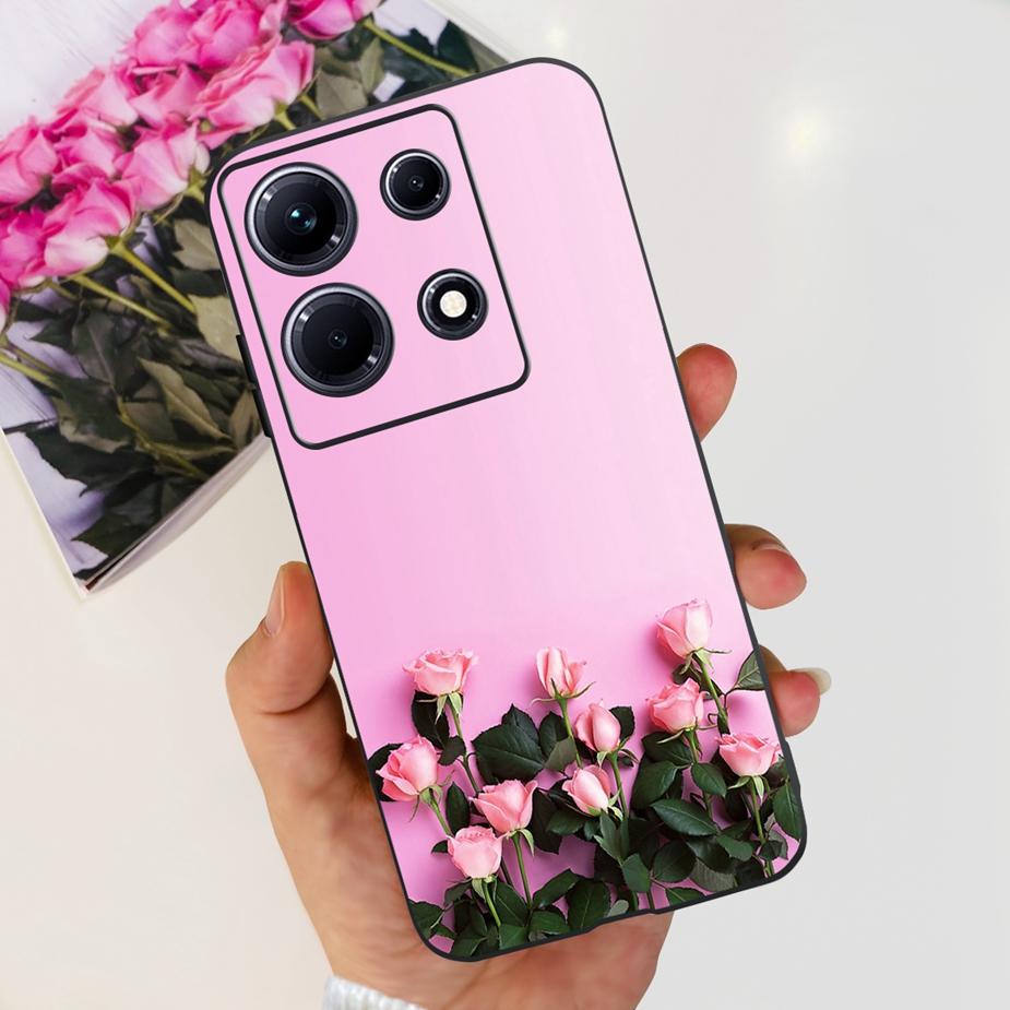 For Infinix Note 30i Case X6716 Stylish Cat Flowers Painted Cover Soft Silicone Phone Case For Infinix Note 30 Pro Note30 Bumper