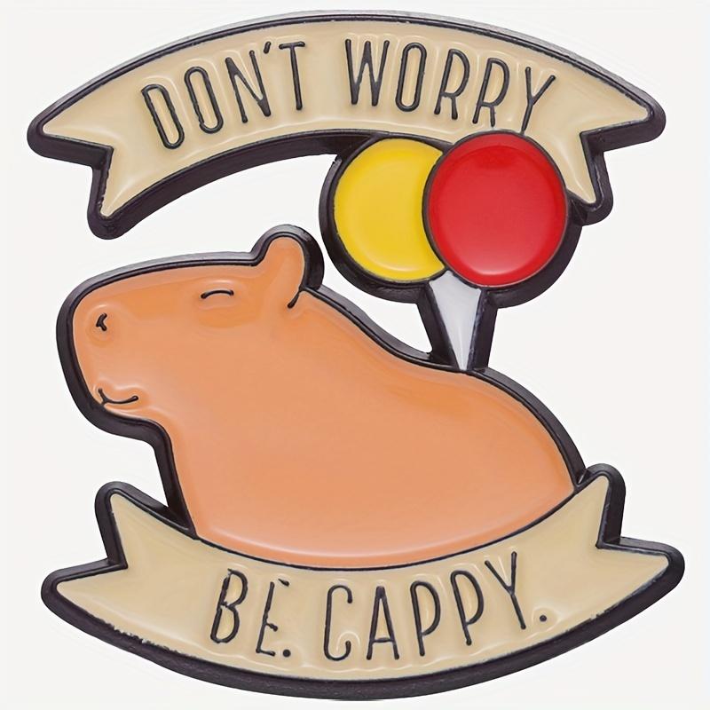 DON T WORRY BE CARRY Enamel Pins Hippo Balloon Brooches Lapel Badges Animal Jewelry Gift for Friends One Size разноцветный