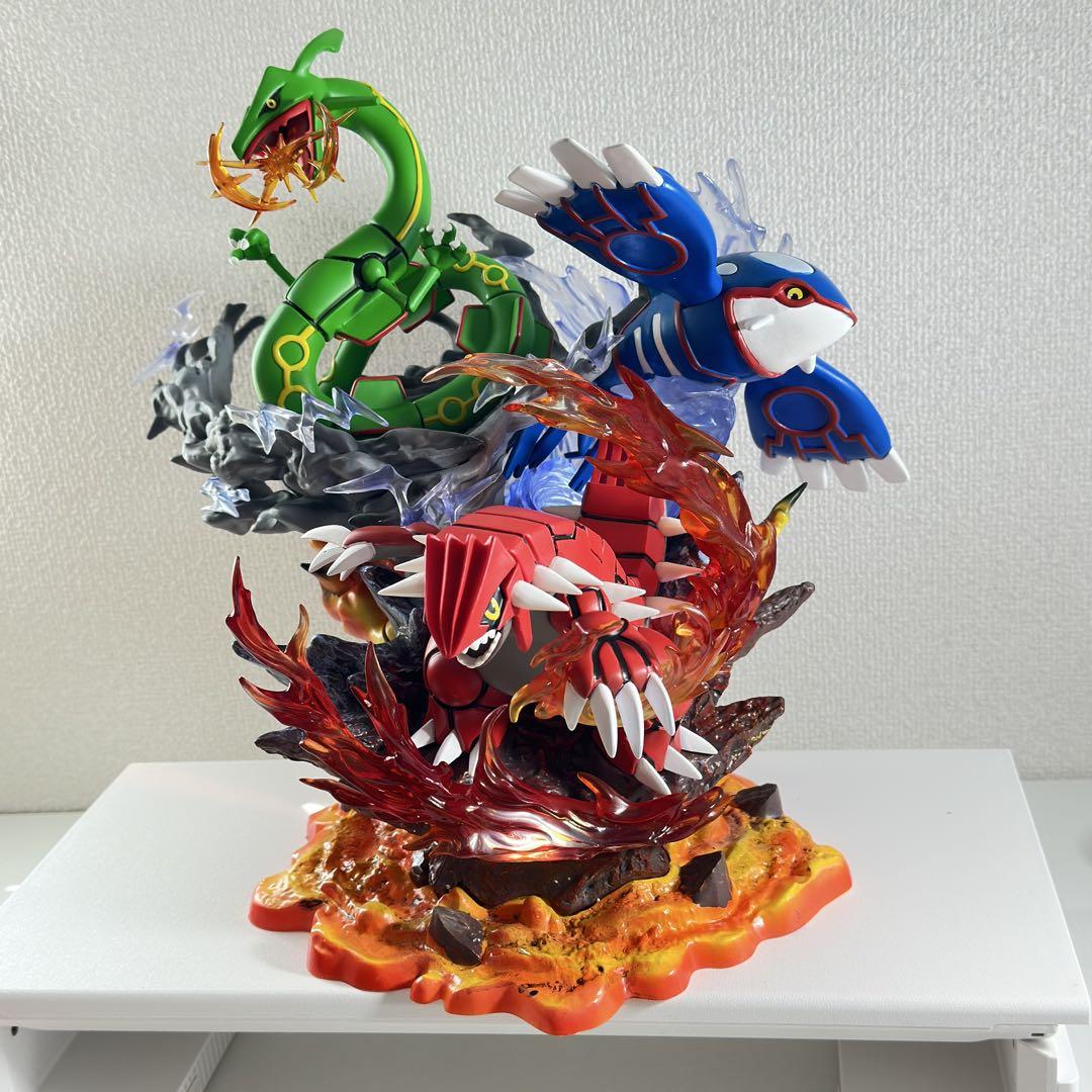

[USED] Pokemon Figures Groudon, Kyogre, Rayquaza with LED