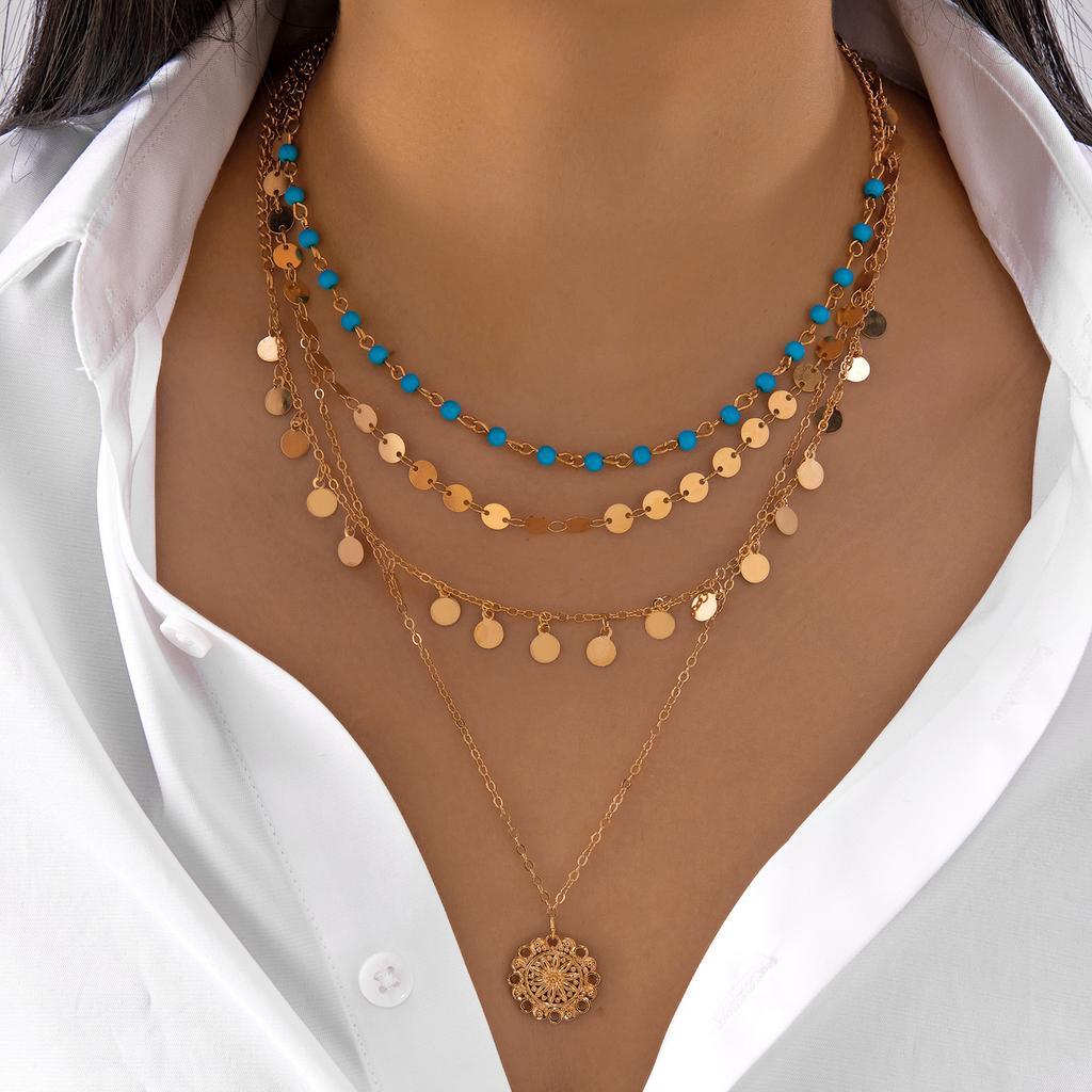 Kadınlar İçin Klasik Kolye Ucu Mikro Zirkon Türk Şanslı Nazar Avuç İçi Haç İnci Çok Katmanlı Metal Zincir Choker Takı