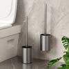 Wall-Mounted Space Aluminum Toilet Brush Set - Punch-Free, Dead Angle Cleaning Tool for Bathrooms