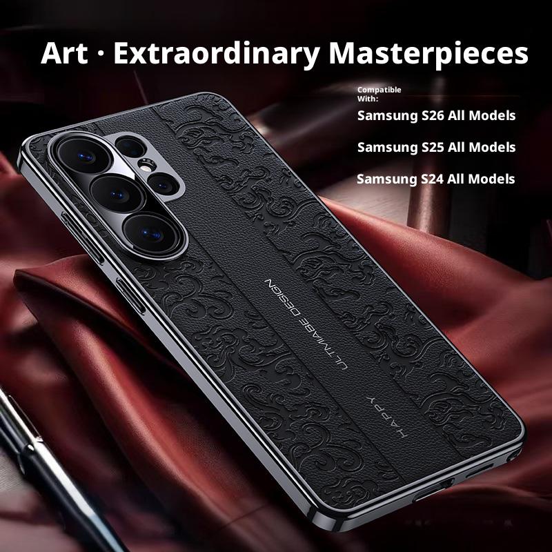 For Samsung Galaxy 26 25 24 26+ 25+ 24+ Ultra Case Cloud-Dragon Leather Lens Integrated Anti-Scratch and Anti-Fingerprint Cover