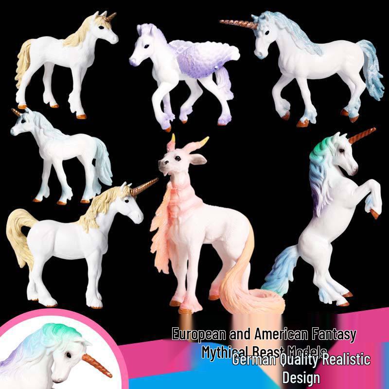 European Pegasus & Unicorn Figurine - Mythical Magic Creature Model