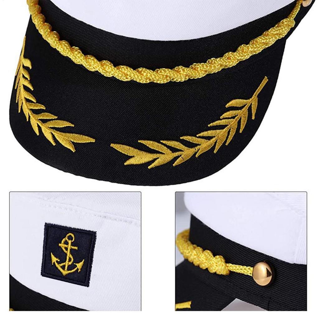 Cappello da Capitano per Velista Adulto Regolabile per Uomo e Donna Cappello da Festa Trucco Ballo Vestiti Marini Eccellente Elegante Accessori