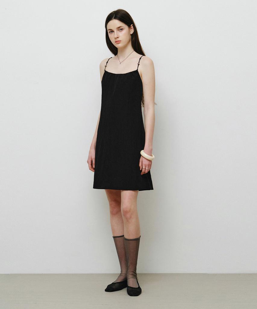 MONGDOL String Sleeveless Mini Dress Black Mdop055Black