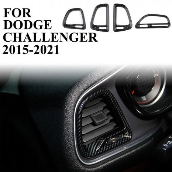 4pcs Carbon Fiber Air Vent Cover AC Outlet Trim kit for Dodge Challenger 2015-23