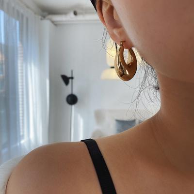 Klobige Creolen für Damen und Herren, Punk-Ohrringe, geometrische Ohrringe, feiner Schmuck